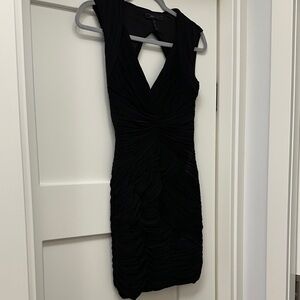 BCBGMaxAzria Black Ruched Cocktail Dress